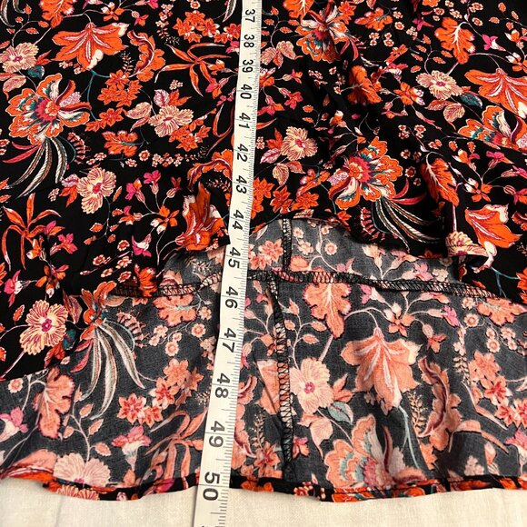 NWOT NAIF Black Red Floral Sleeveless Maxi Dress M Rayon Boho Elastic Waist - Picture 10 of 11